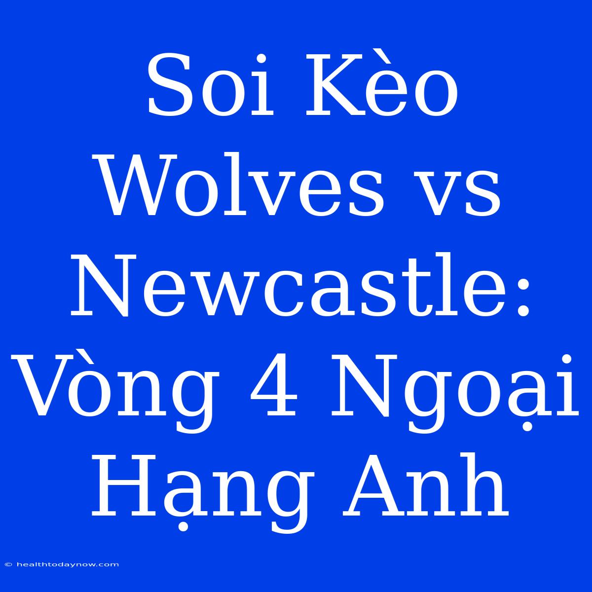 Soi Kèo Wolves Vs Newcastle: Vòng 4 Ngoại Hạng Anh