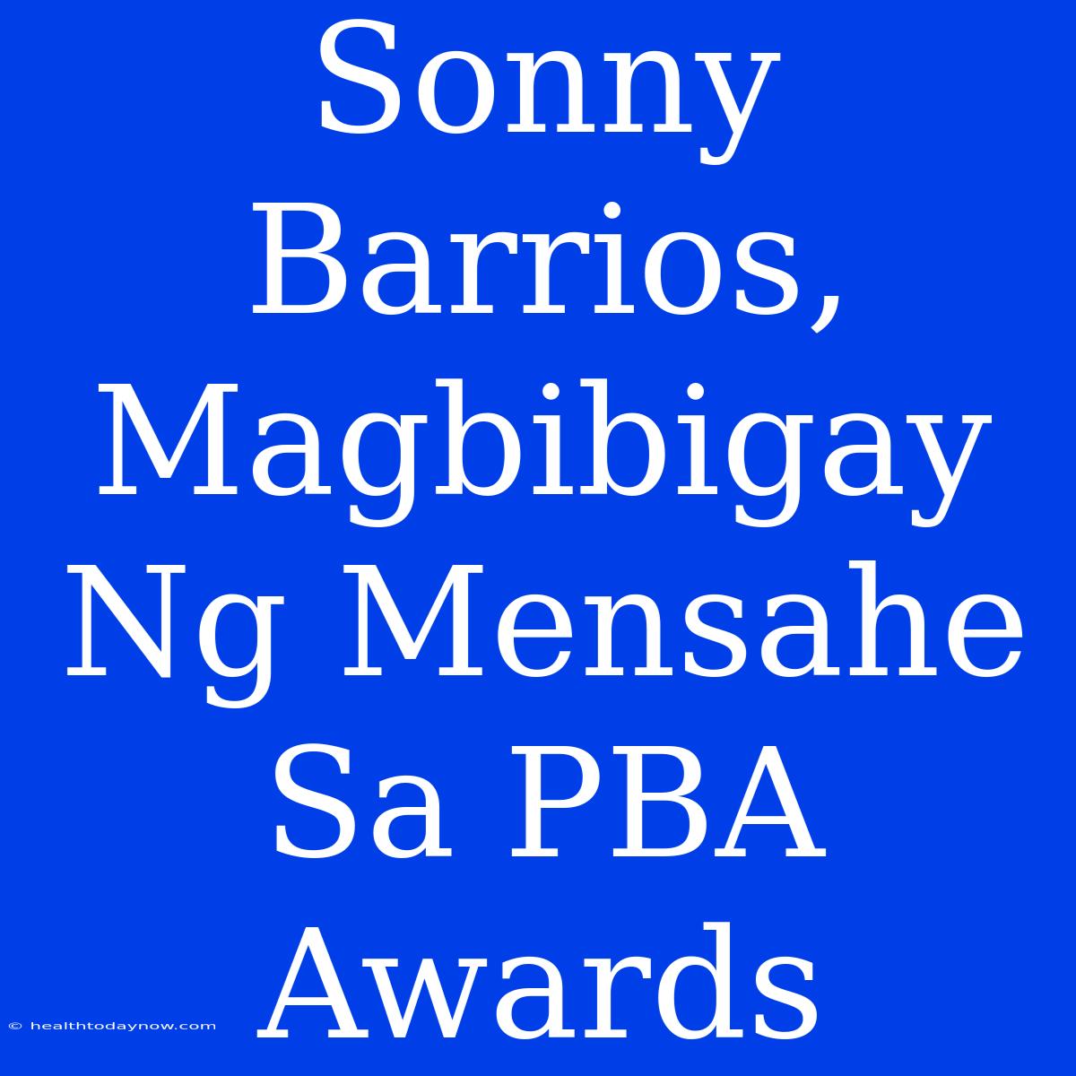 Sonny Barrios, Magbibigay Ng Mensahe Sa PBA Awards