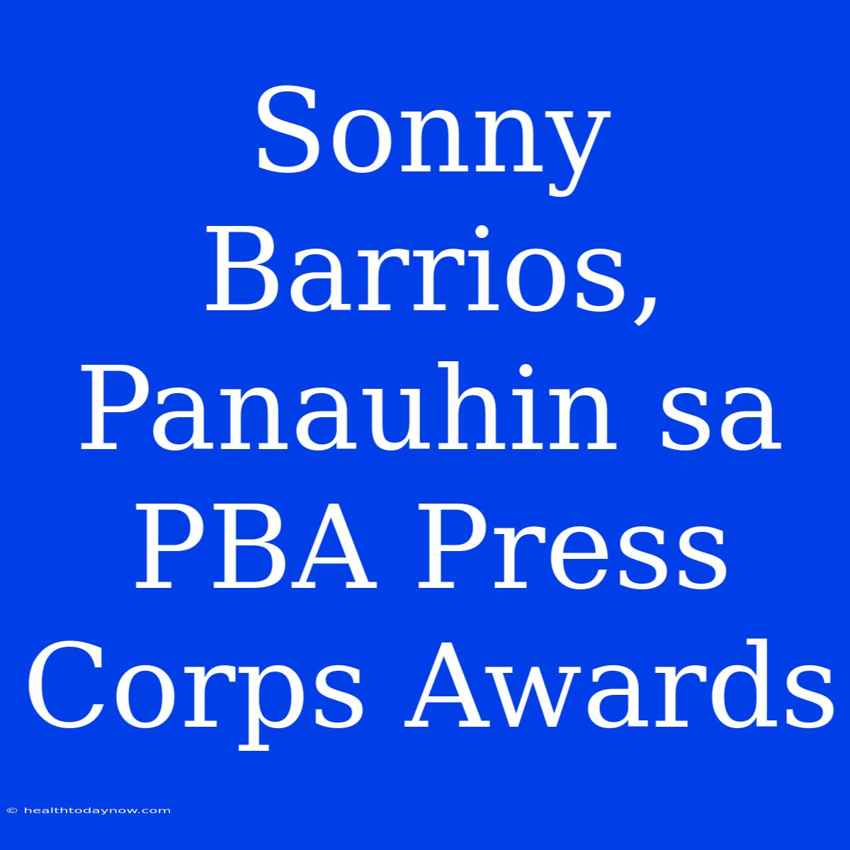 Sonny Barrios, Panauhin Sa PBA Press Corps Awards