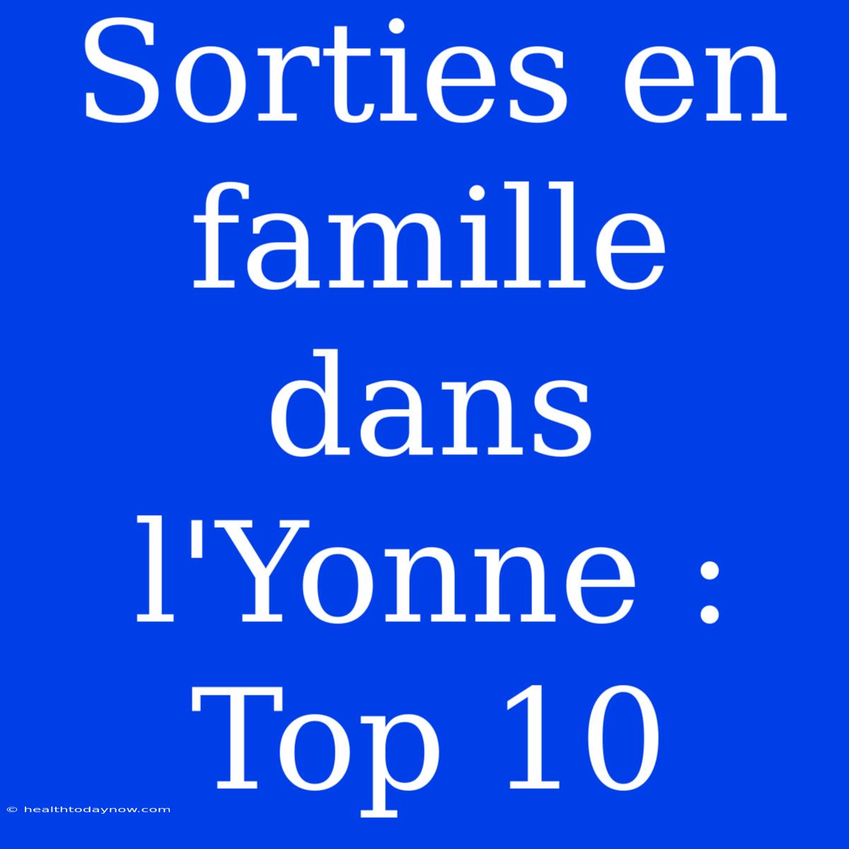 Sorties En Famille Dans L'Yonne : Top 10