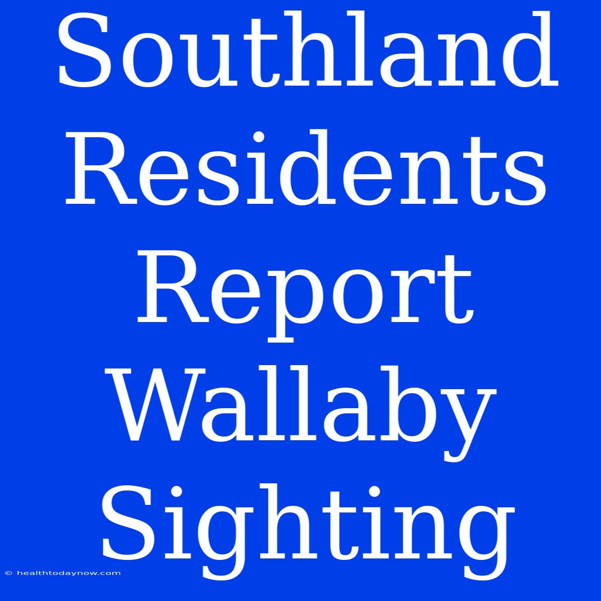 Southland Residents Report Wallaby Sighting