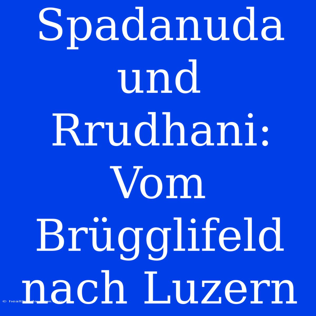 Spadanuda Und Rrudhani: Vom Brügglifeld Nach Luzern