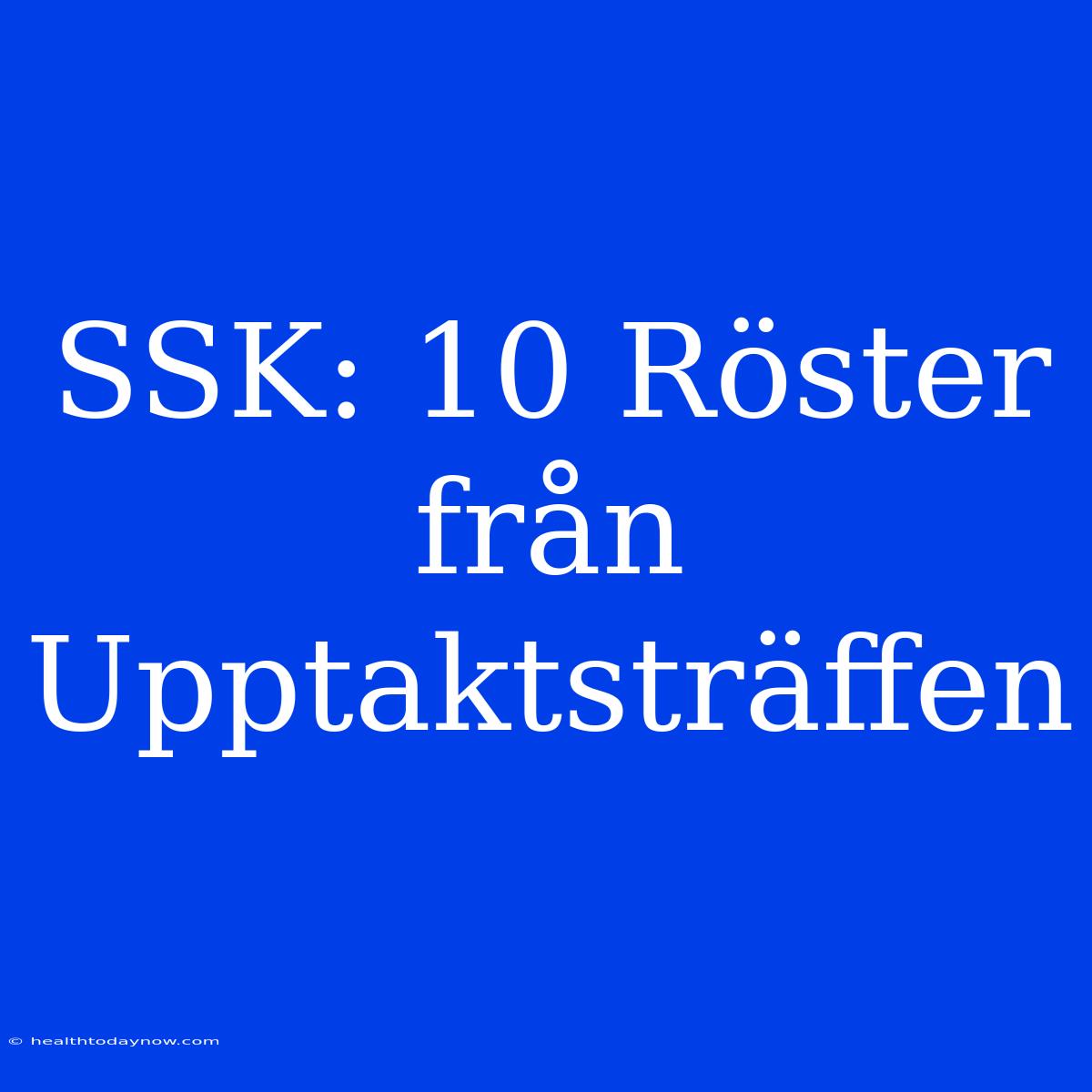 SSK: 10 Röster Från Upptaktsträffen