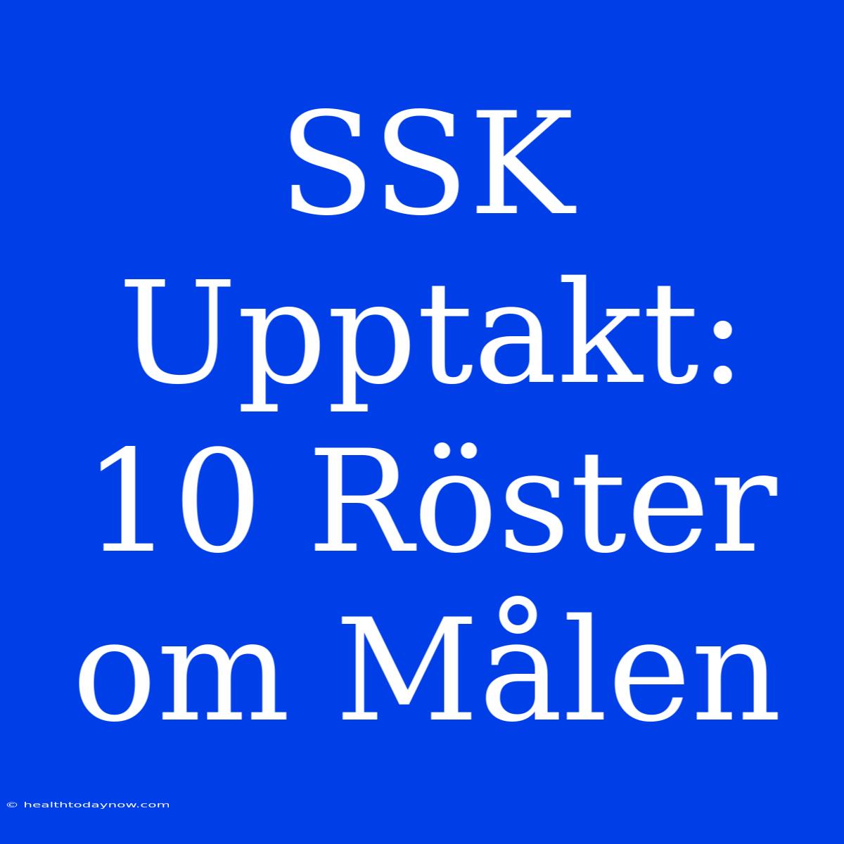 SSK Upptakt: 10 Röster Om Målen