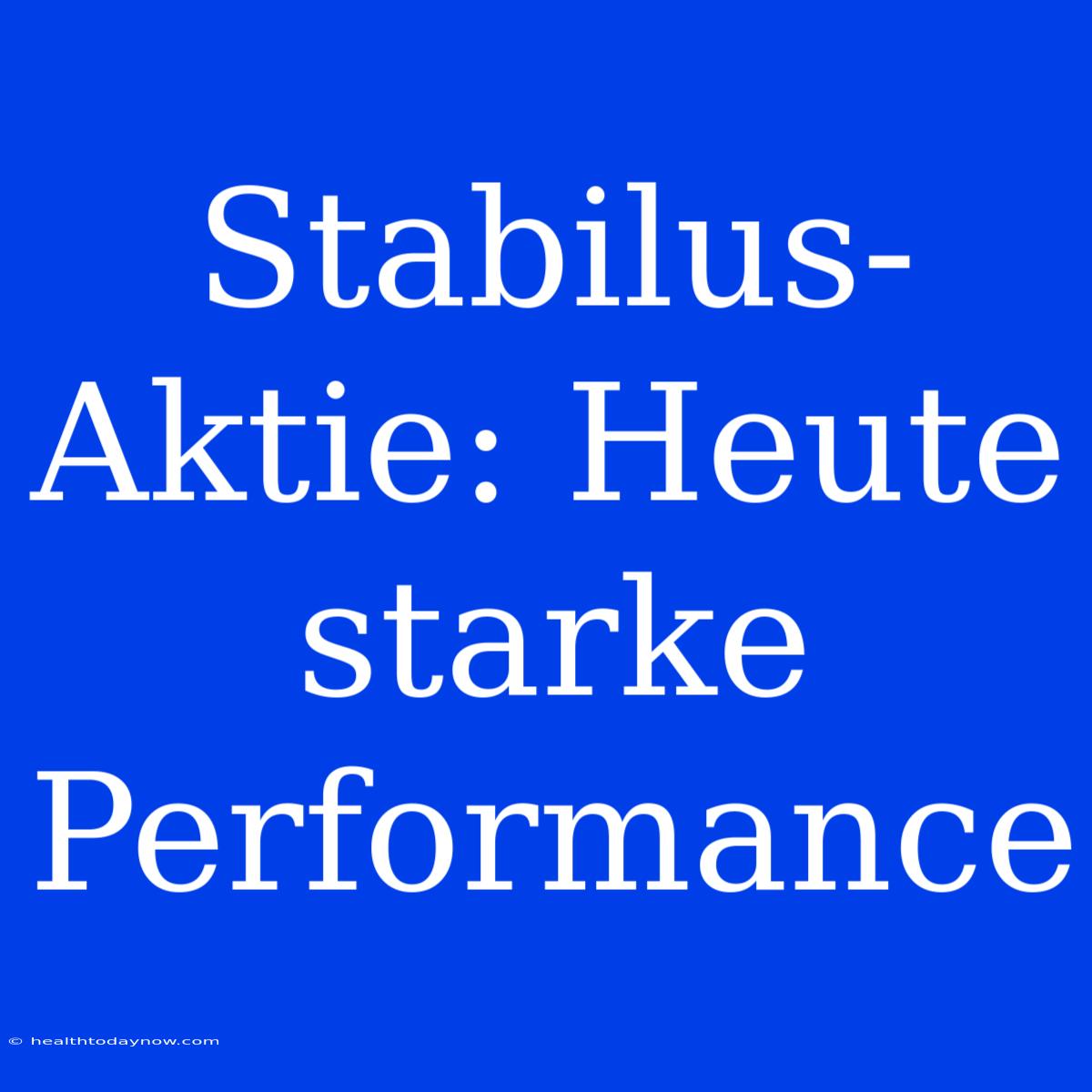 Stabilus-Aktie: Heute Starke Performance 