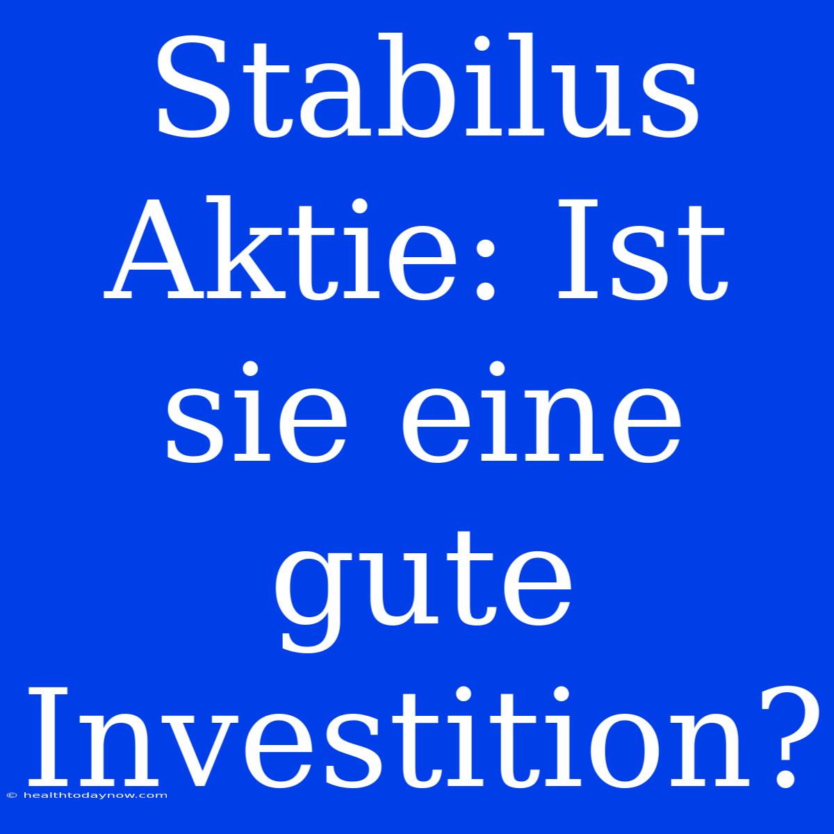 Stabilus Aktie: Ist Sie Eine Gute Investition?