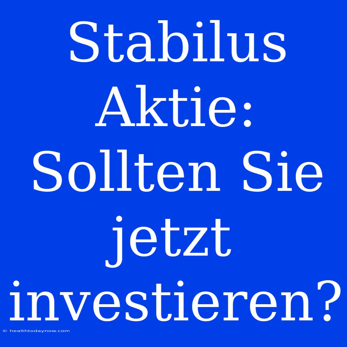 Stabilus Aktie: Sollten Sie Jetzt Investieren?