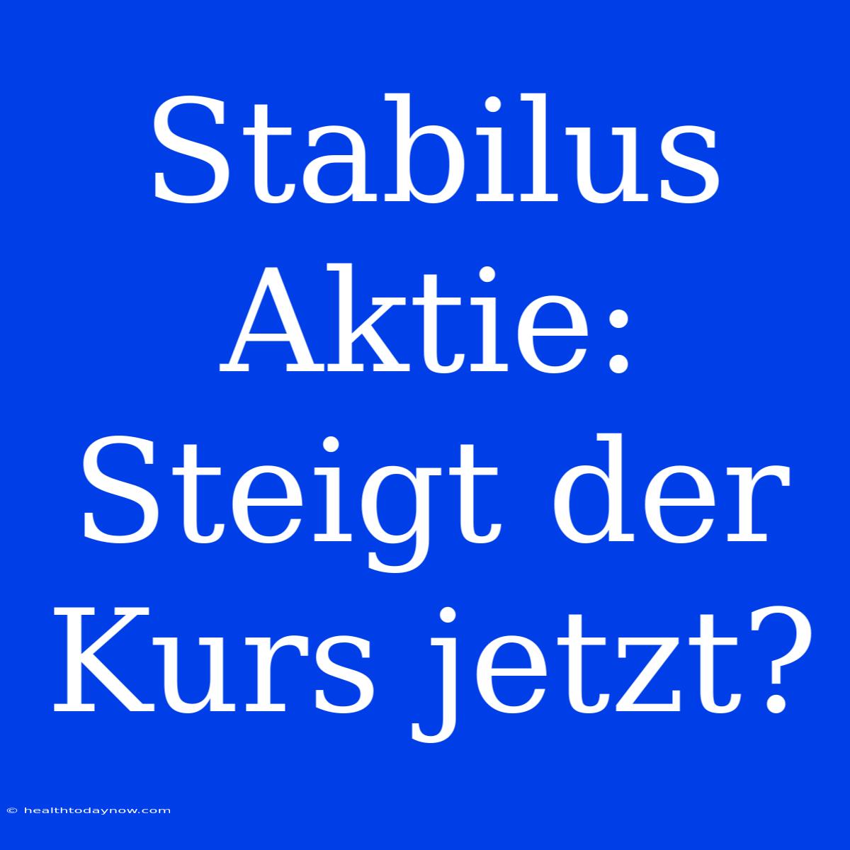 Stabilus Aktie: Steigt Der Kurs Jetzt?