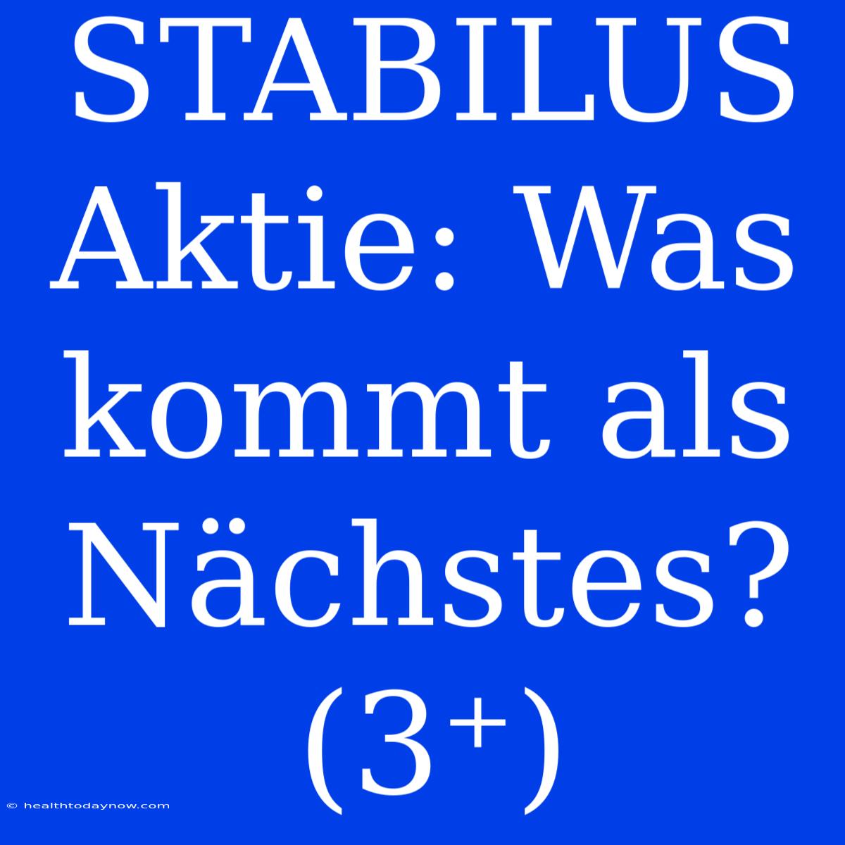 STABILUS Aktie: Was Kommt Als Nächstes? (3⁺)