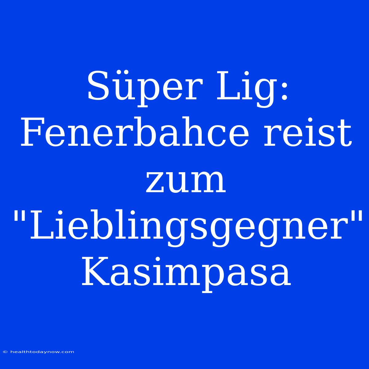 Süper Lig: Fenerbahce Reist Zum 