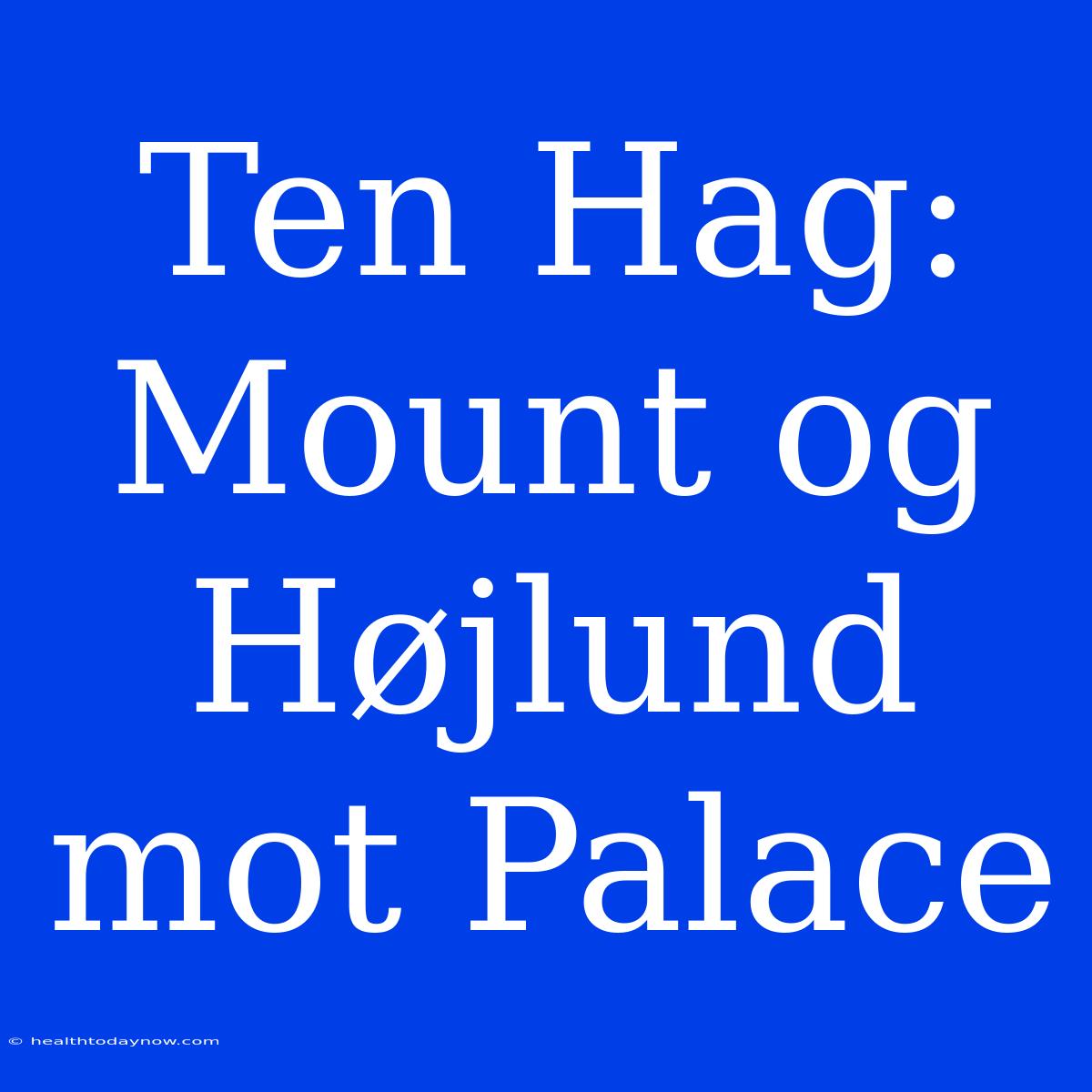 Ten Hag: Mount Og Højlund Mot Palace