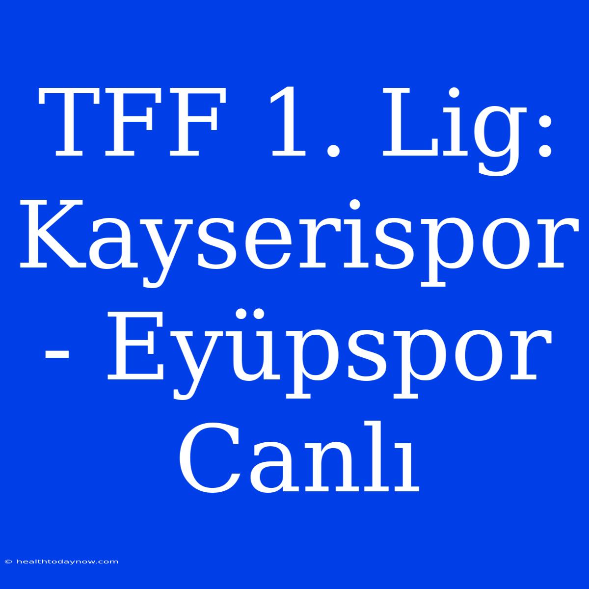 TFF 1. Lig: Kayserispor - Eyüpspor Canlı