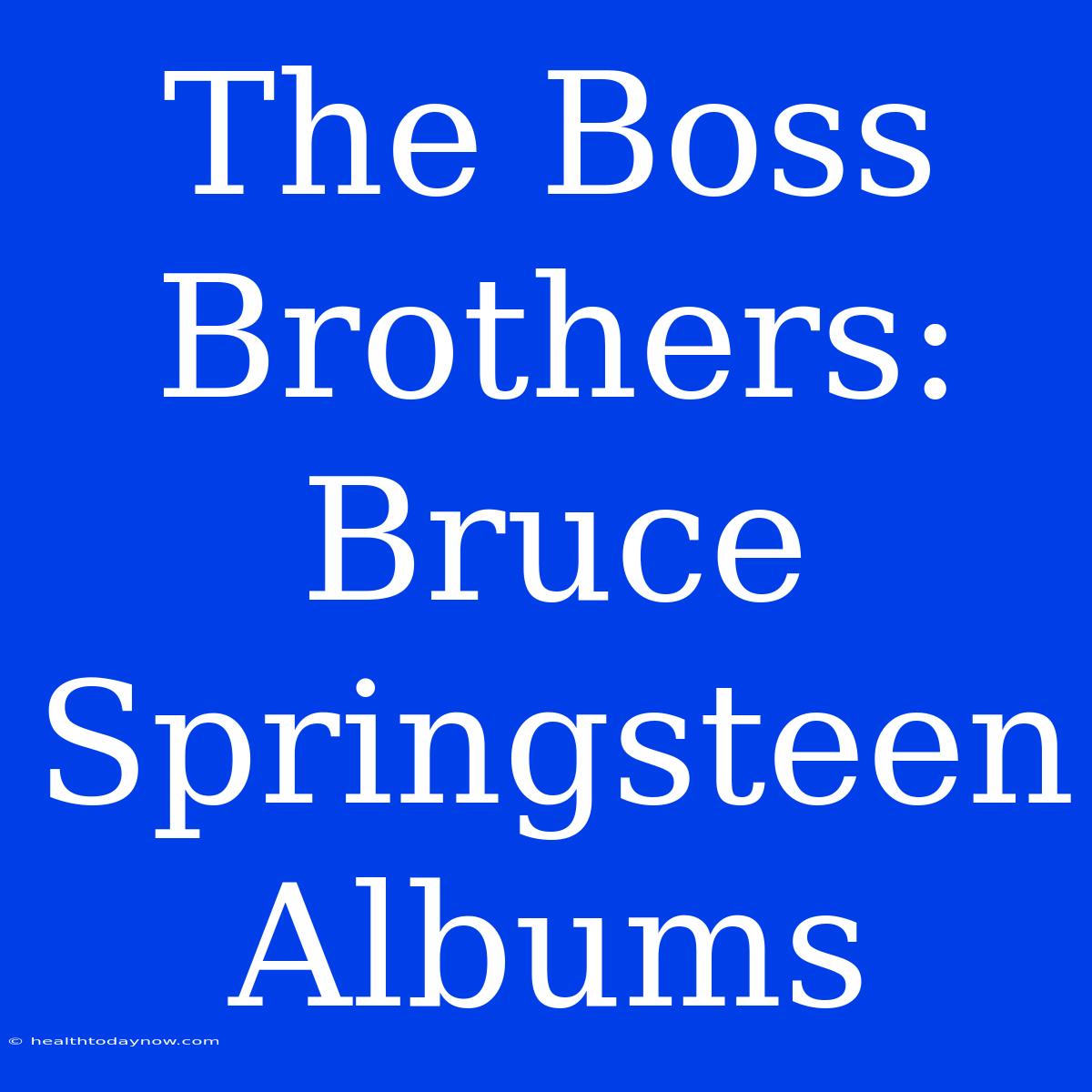 The Boss Brothers: Bruce Springsteen Albums