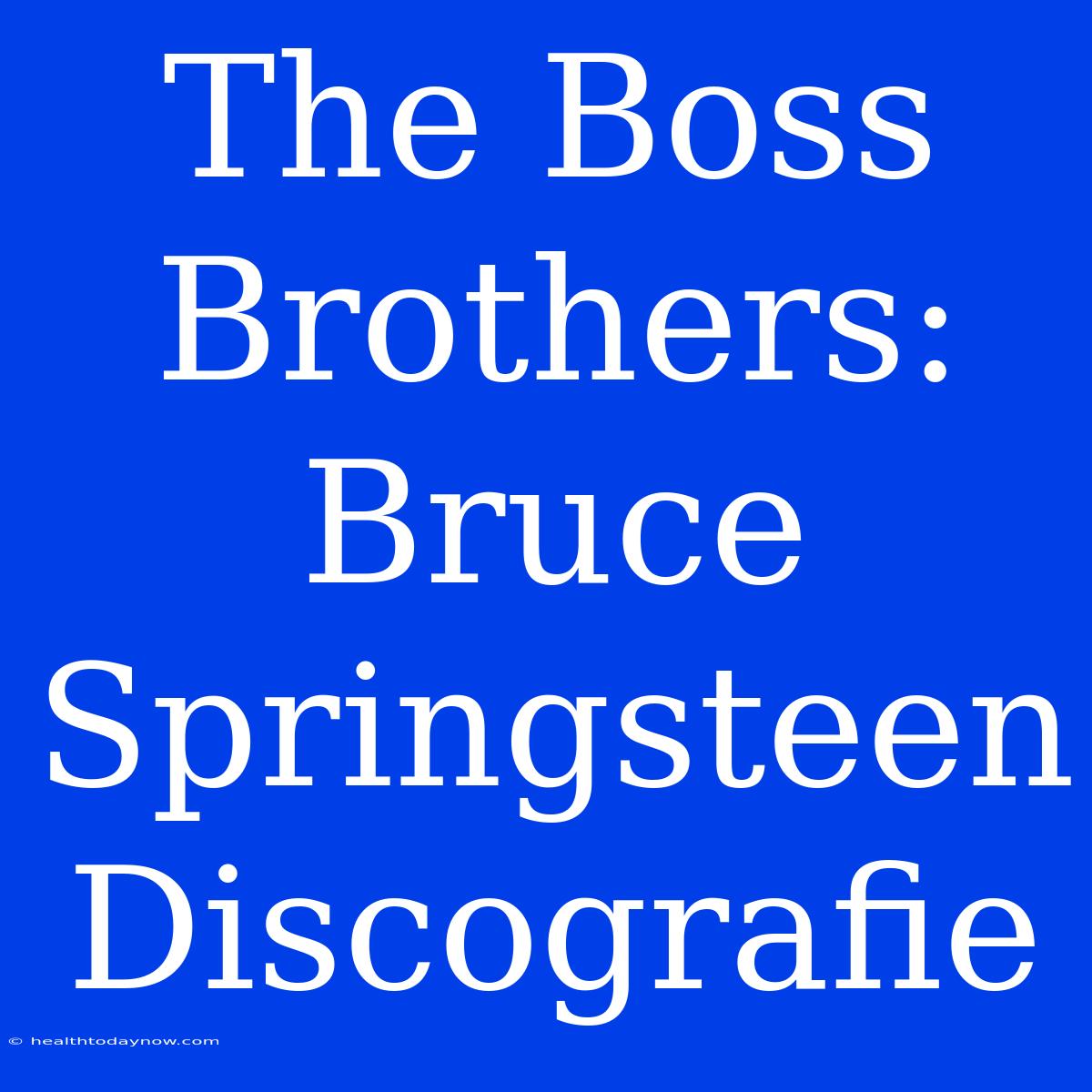 The Boss Brothers: Bruce Springsteen Discografie