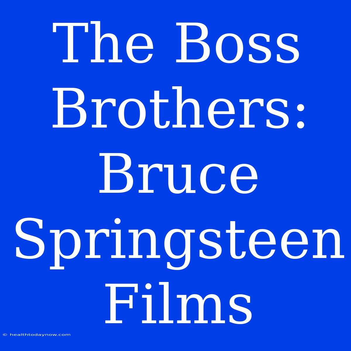 The Boss Brothers: Bruce Springsteen Films