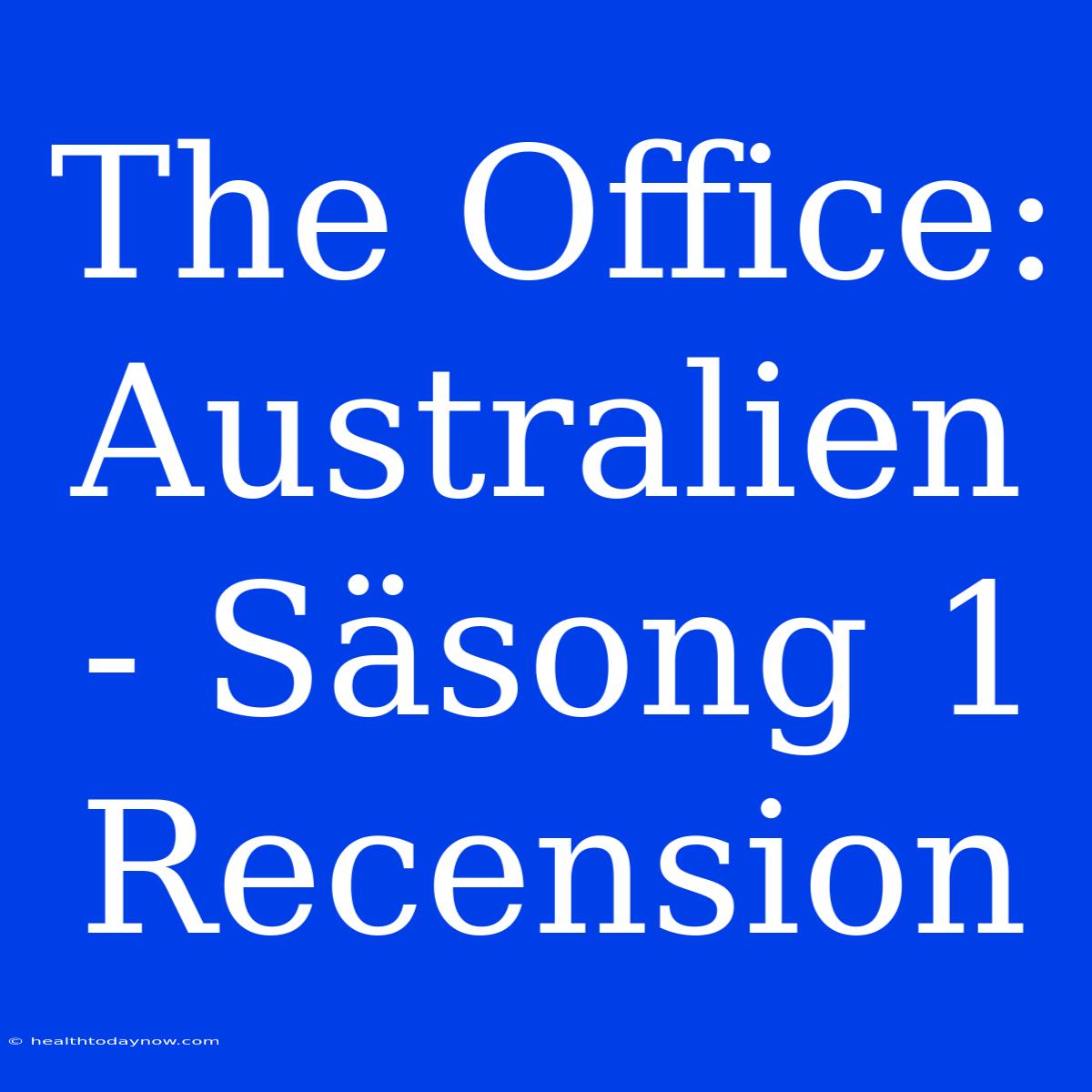 The Office: Australien - Säsong 1 Recension 