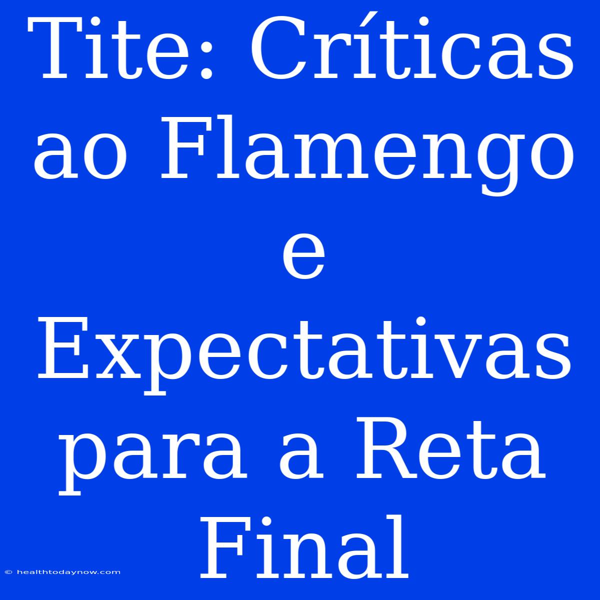 Tite: Críticas Ao Flamengo E Expectativas Para A Reta Final