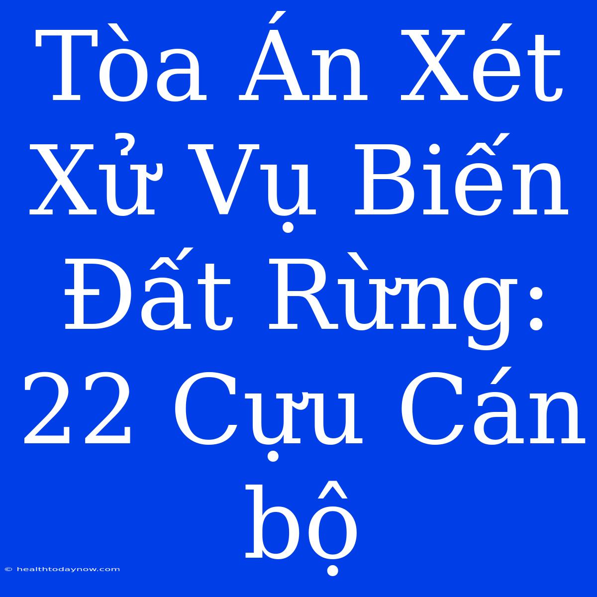 Tòa Án Xét Xử Vụ Biến Đất Rừng: 22 Cựu Cán Bộ