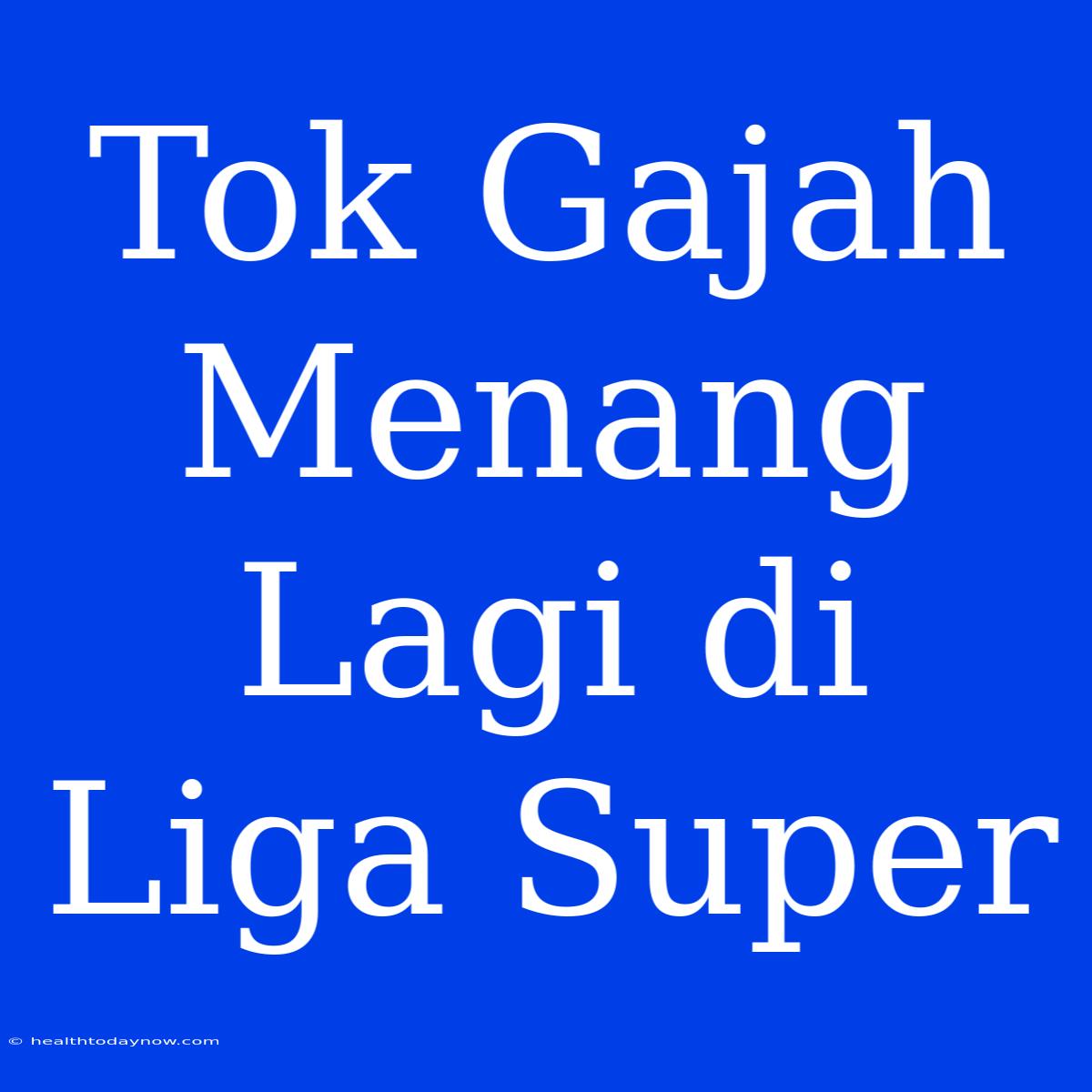 Tok Gajah Menang Lagi Di Liga Super