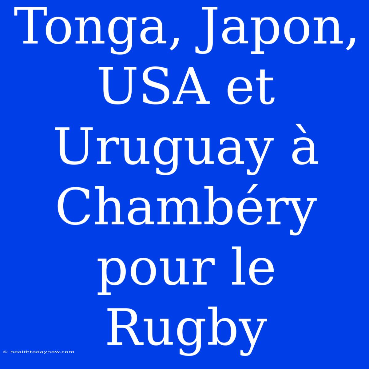 Tonga, Japon, USA Et Uruguay À Chambéry Pour Le Rugby