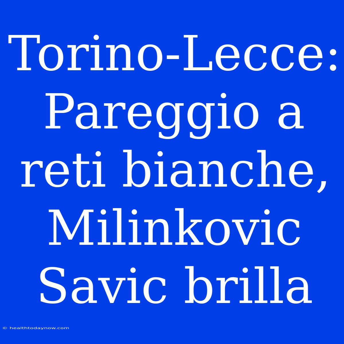 Torino-Lecce: Pareggio A Reti Bianche, Milinkovic Savic Brilla