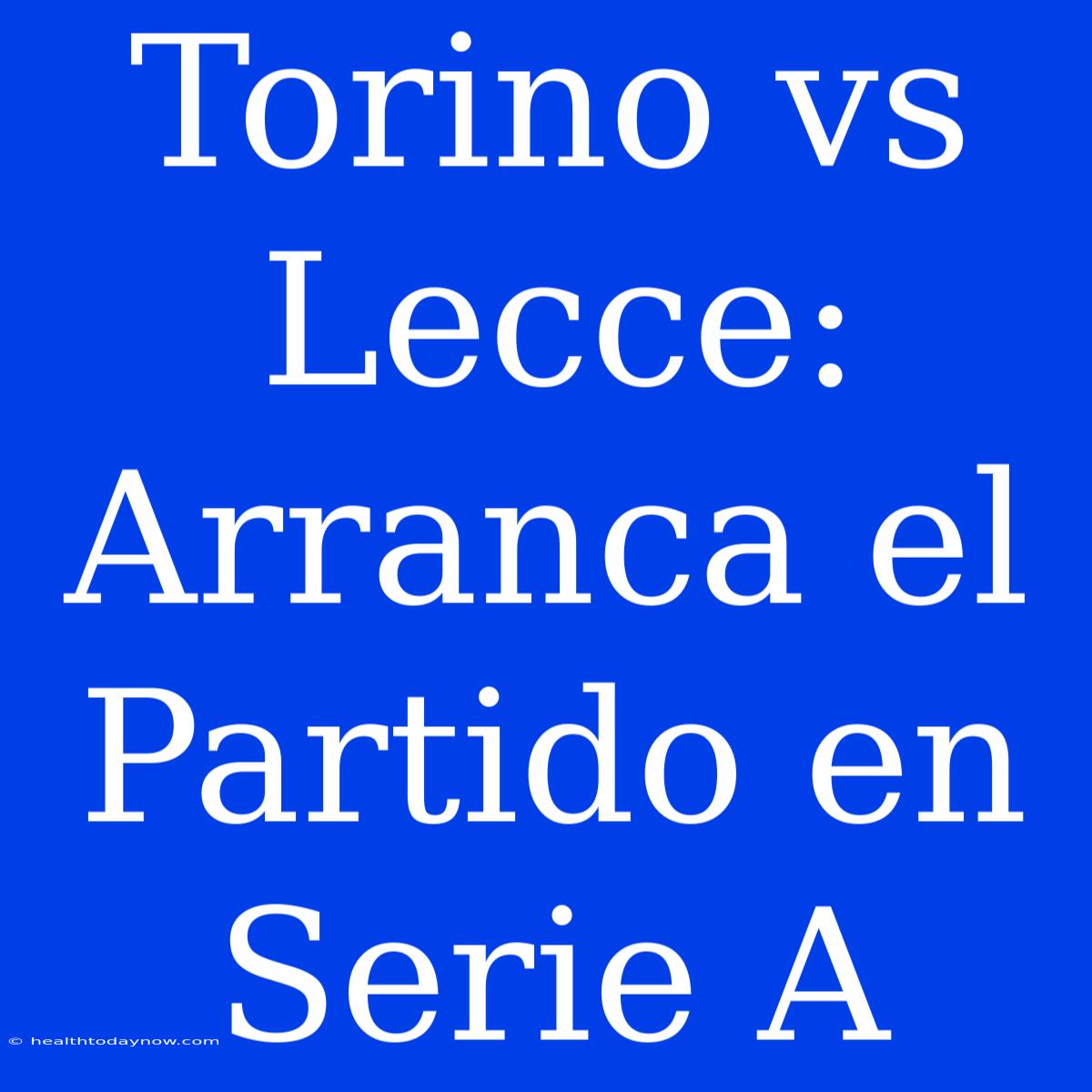 Torino Vs Lecce: Arranca El Partido En Serie A