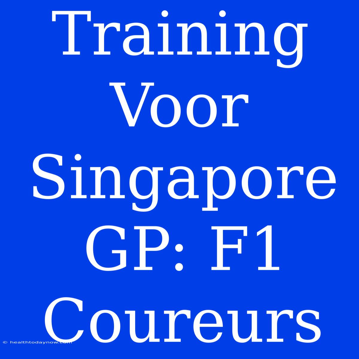 Training Voor Singapore GP: F1 Coureurs