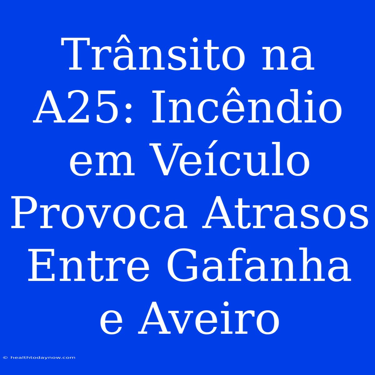 Trânsito Na A25: Incêndio Em Veículo Provoca Atrasos Entre Gafanha E Aveiro