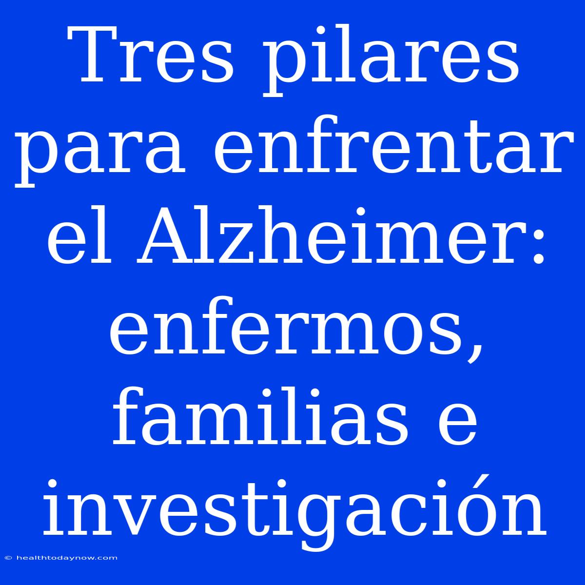 Tres Pilares Para Enfrentar El Alzheimer: Enfermos, Familias E Investigación