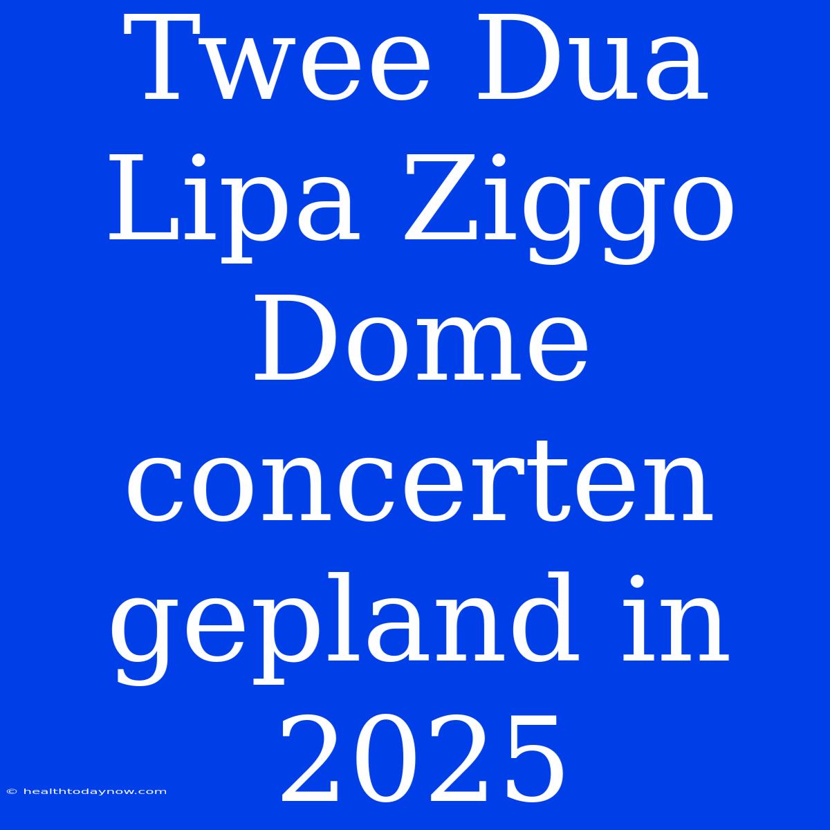 Twee Dua Lipa Ziggo Dome Concerten Gepland In 2025