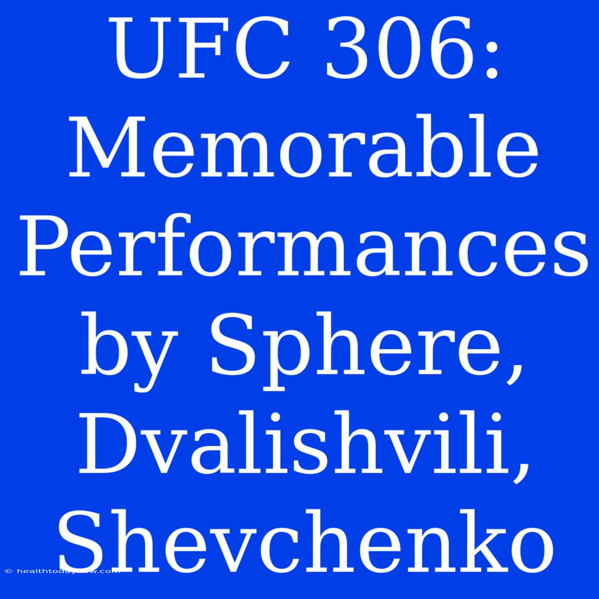 UFC 306:  Memorable Performances By Sphere, Dvalishvili, Shevchenko