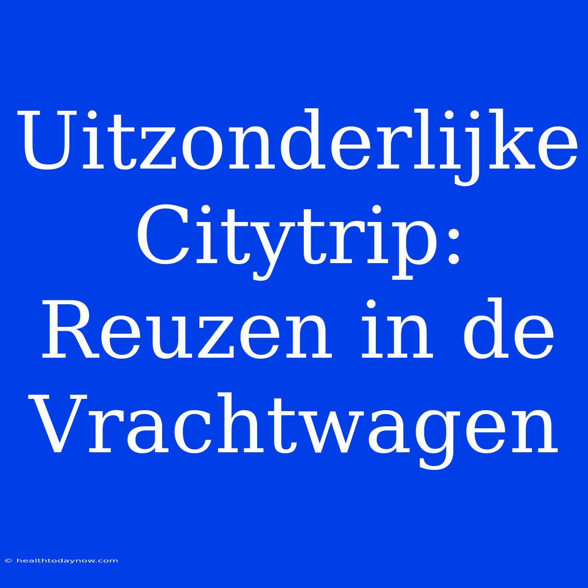 Uitzonderlijke Citytrip: Reuzen In De Vrachtwagen