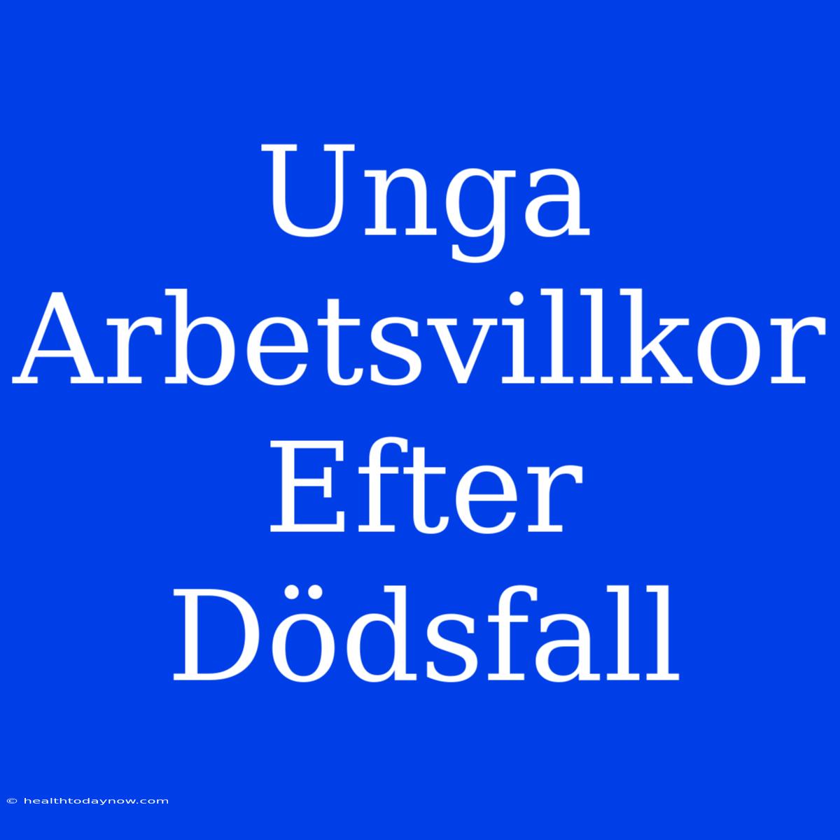 Unga Arbetsvillkor Efter Dödsfall