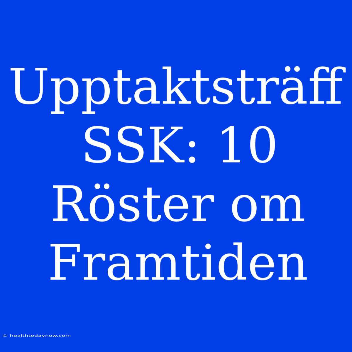 Upptaktsträff SSK: 10 Röster Om Framtiden