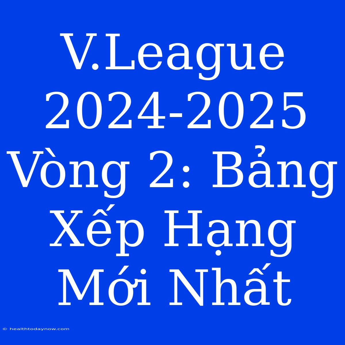 V.League 2024-2025 Vòng 2: Bảng Xếp Hạng Mới Nhất