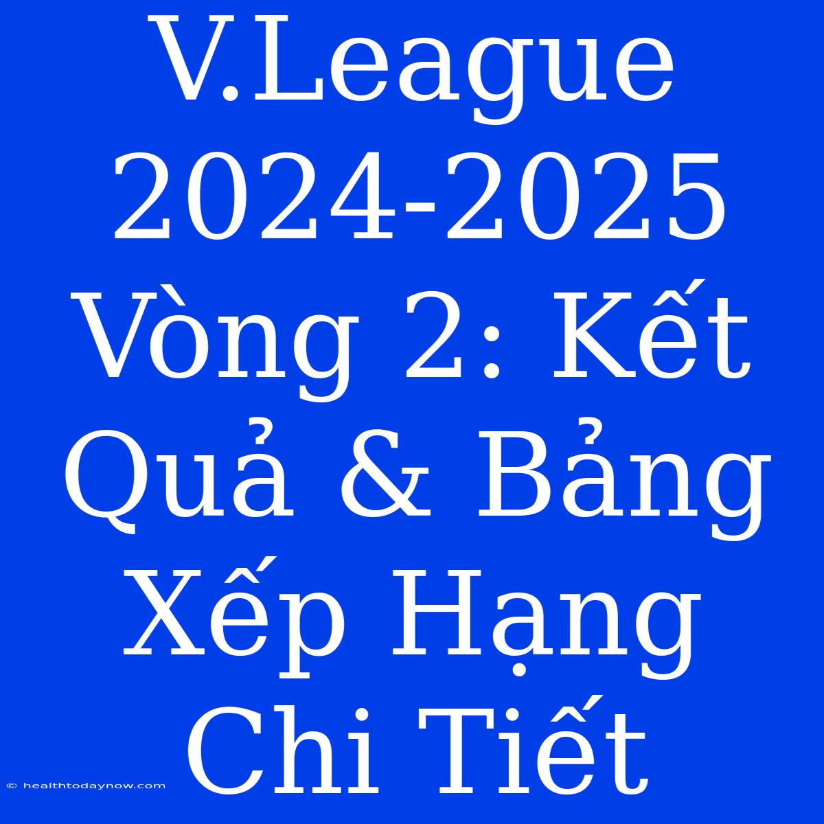 V.League 2024-2025 Vòng 2: Kết Quả & Bảng Xếp Hạng Chi Tiết