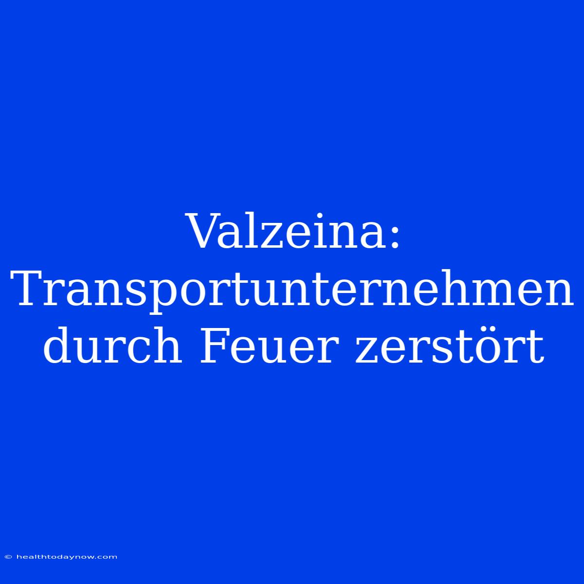 Valzeina: Transportunternehmen Durch Feuer Zerstört