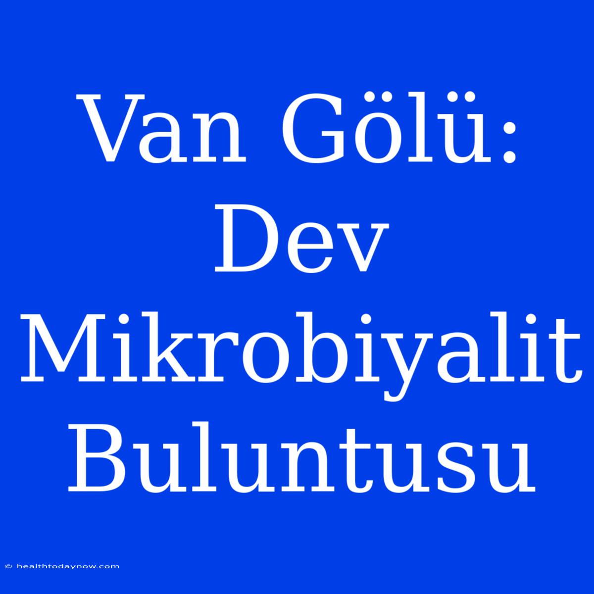 Van Gölü: Dev Mikrobiyalit Buluntusu