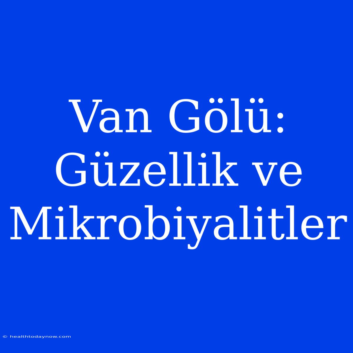 Van Gölü: Güzellik Ve Mikrobiyalitler