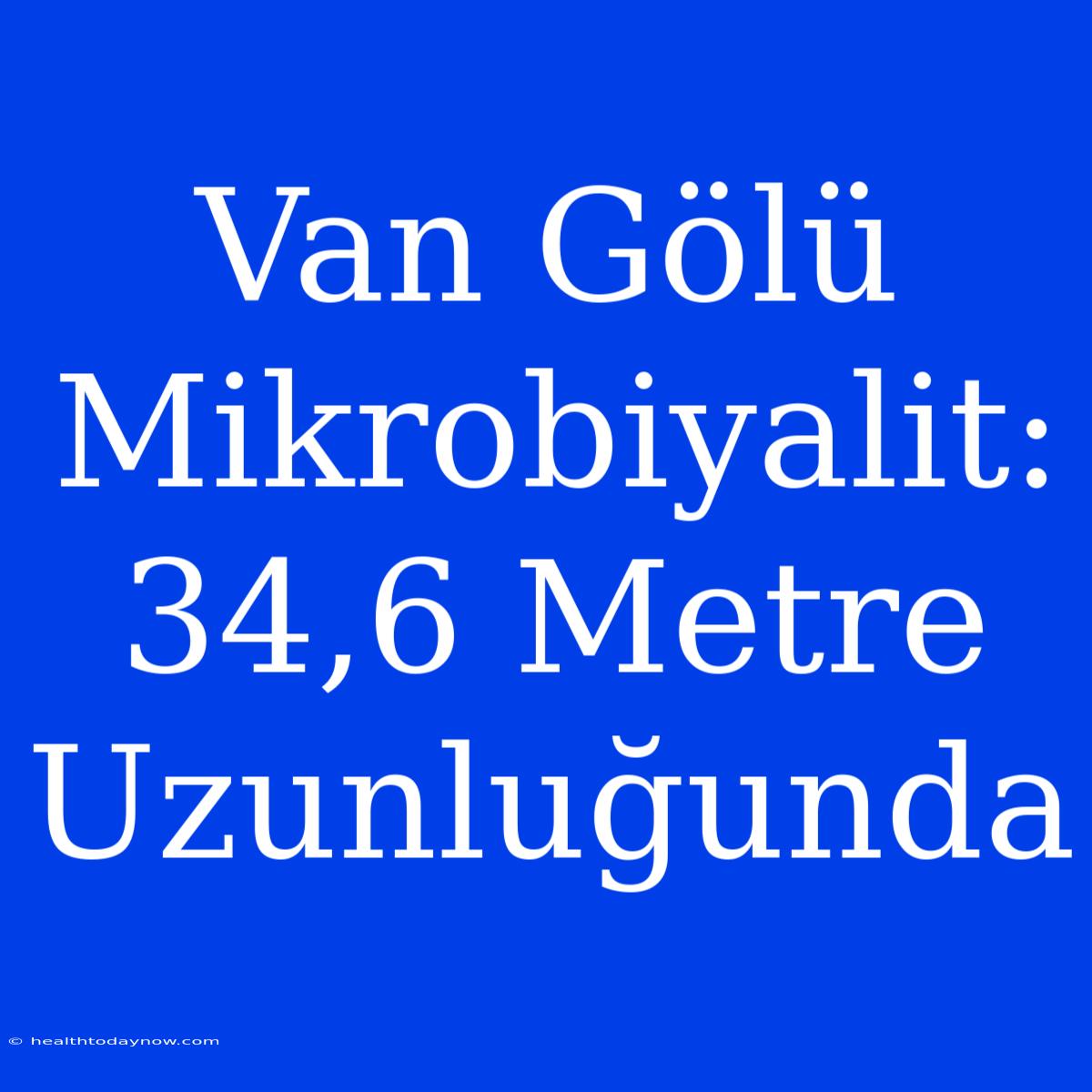 Van Gölü Mikrobiyalit: 34,6 Metre Uzunluğunda 