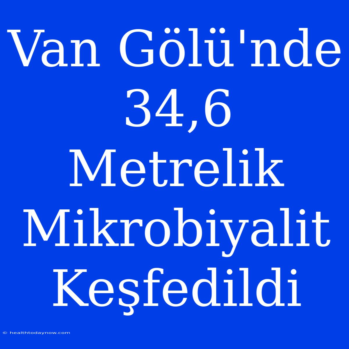 Van Gölü'nde 34,6 Metrelik Mikrobiyalit Keşfedildi