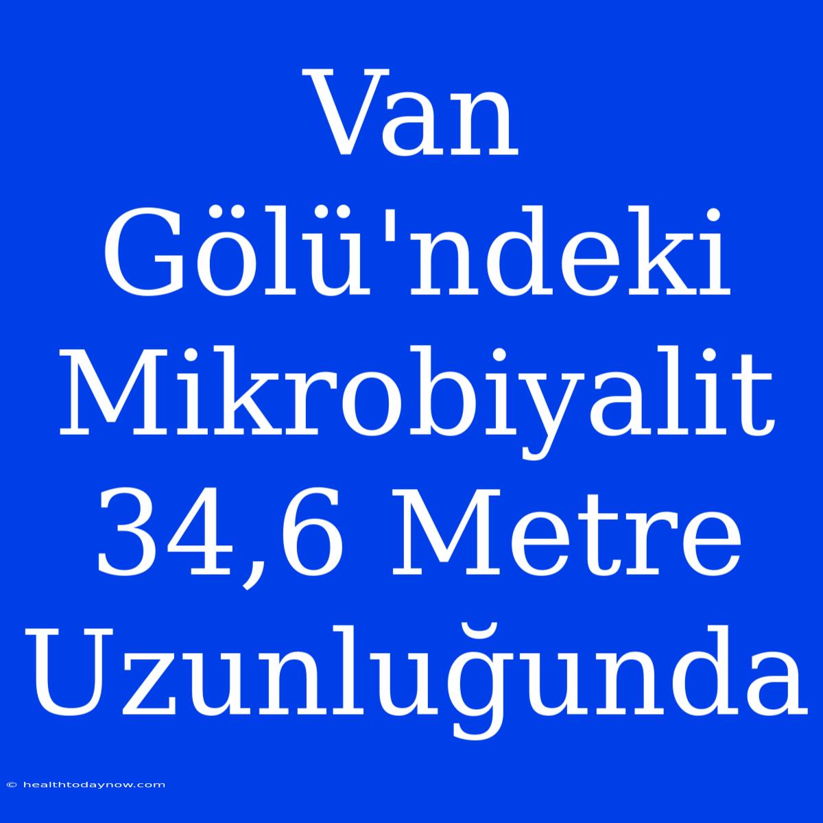 Van Gölü'ndeki Mikrobiyalit 34,6 Metre Uzunluğunda