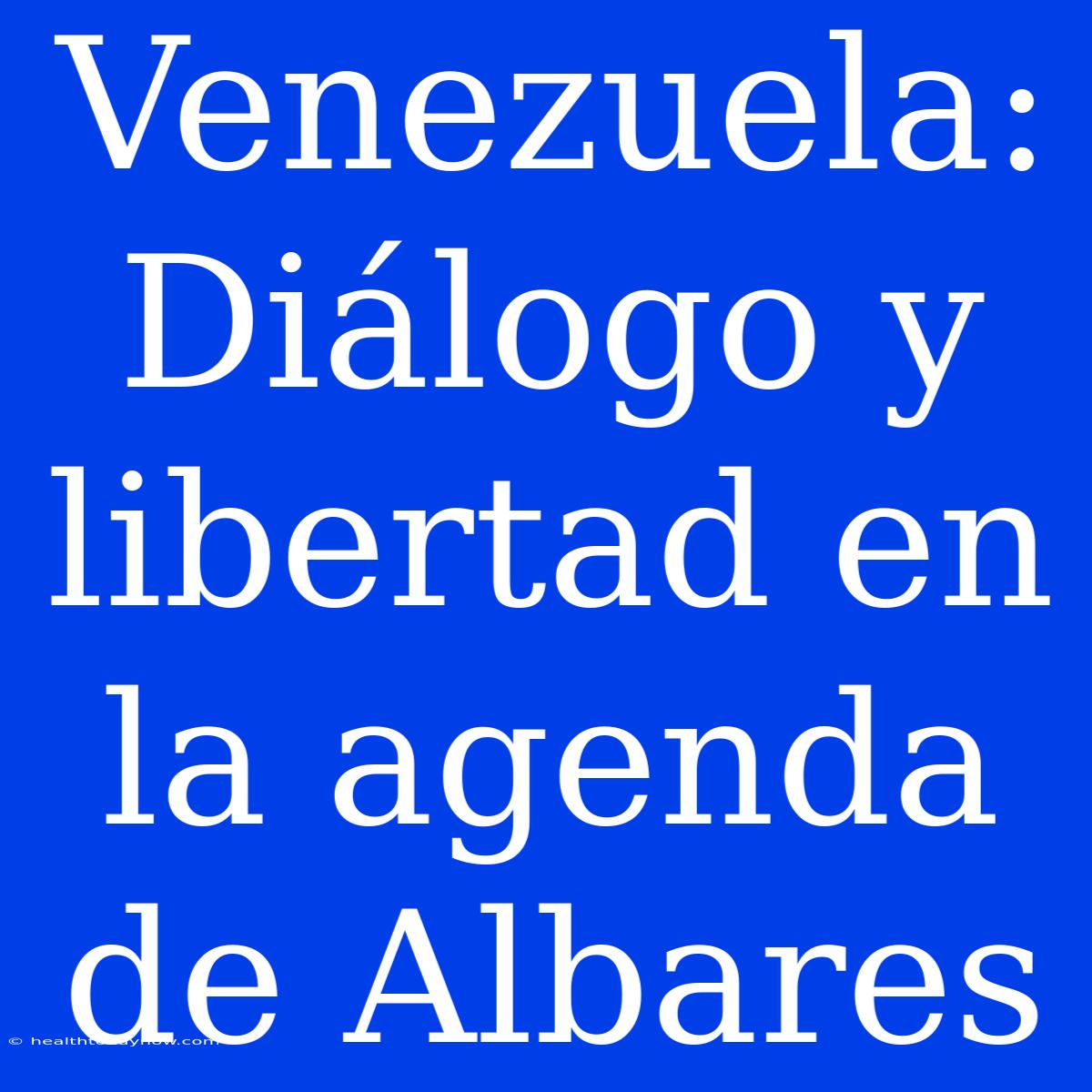 Venezuela: Diálogo Y Libertad En La Agenda De Albares