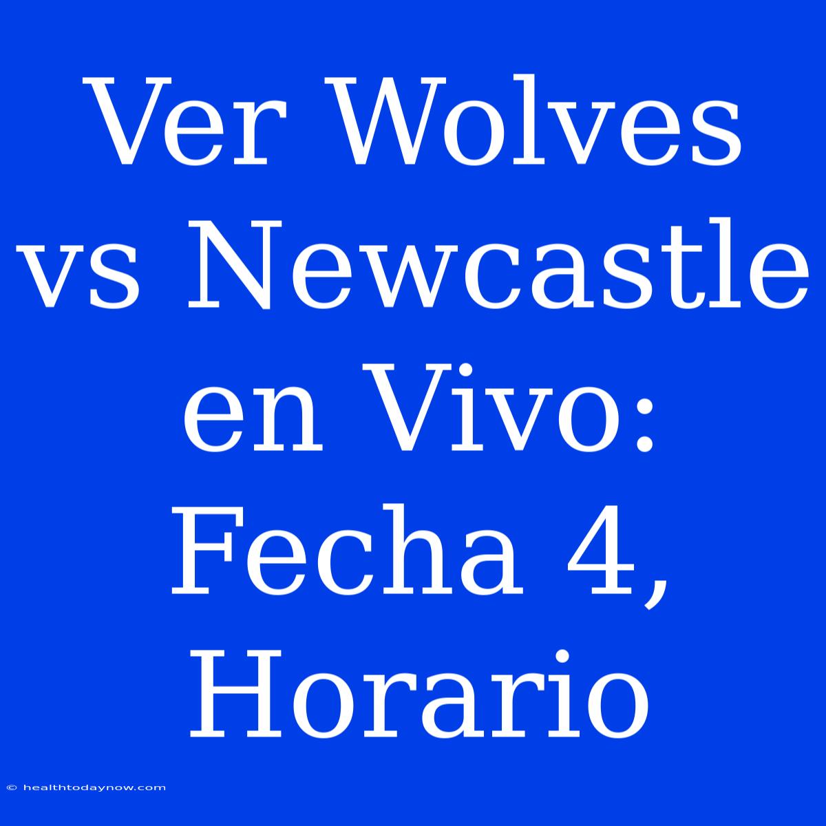 Ver Wolves Vs Newcastle En Vivo: Fecha 4, Horario