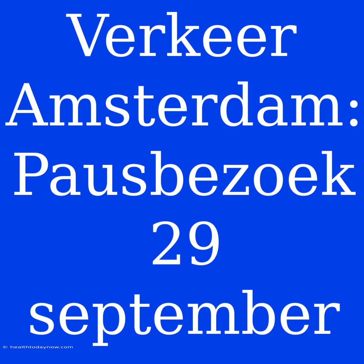 Verkeer Amsterdam: Pausbezoek 29 September