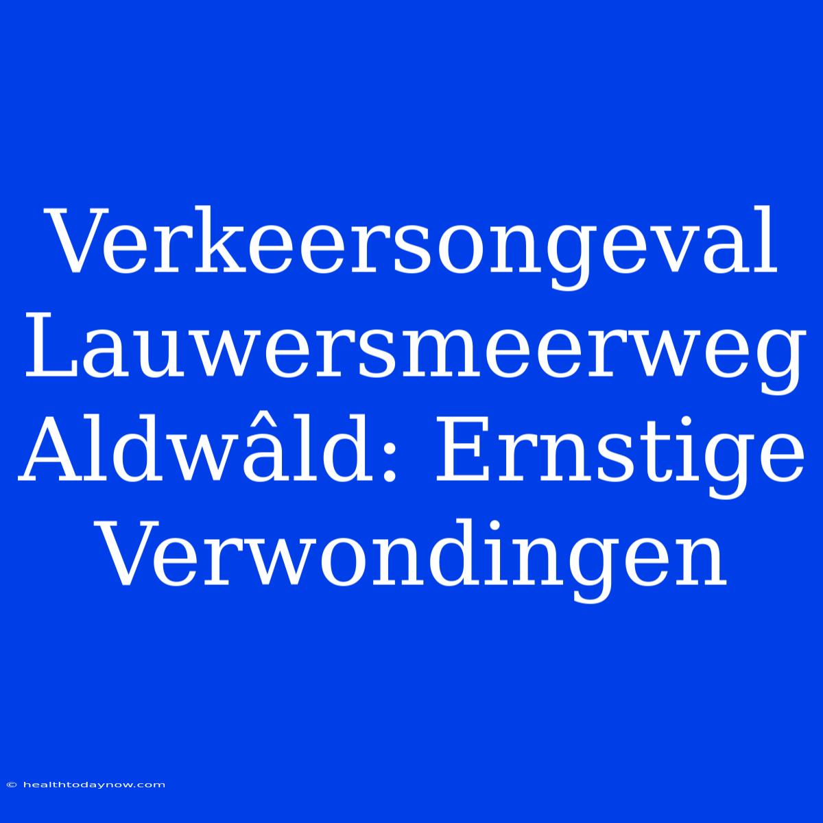 Verkeersongeval Lauwersmeerweg Aldwâld: Ernstige Verwondingen