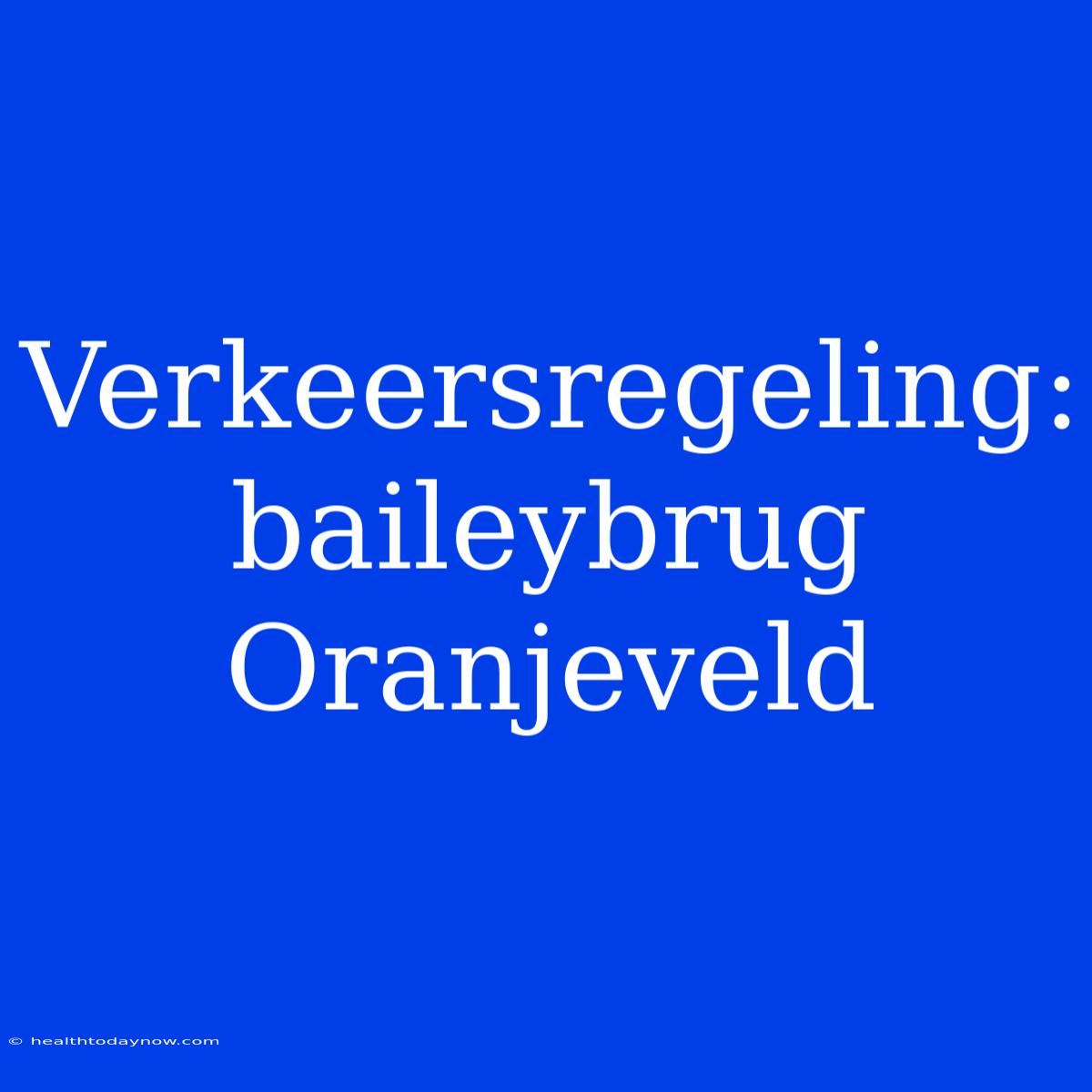 Verkeersregeling: Baileybrug Oranjeveld