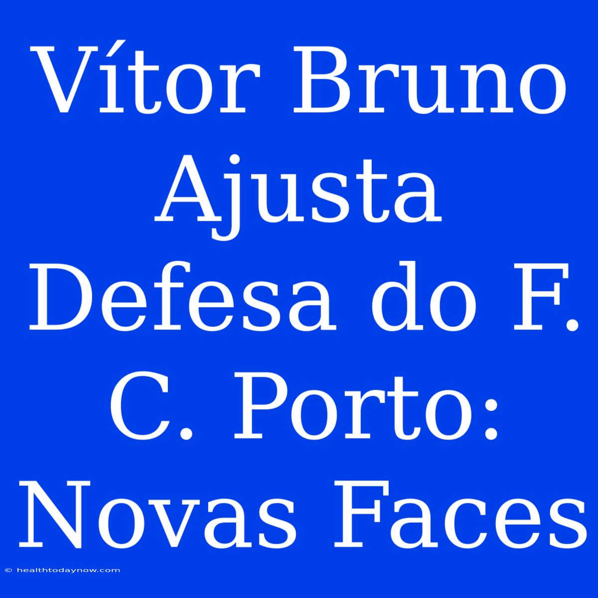 Vítor Bruno Ajusta Defesa Do F. C. Porto: Novas Faces