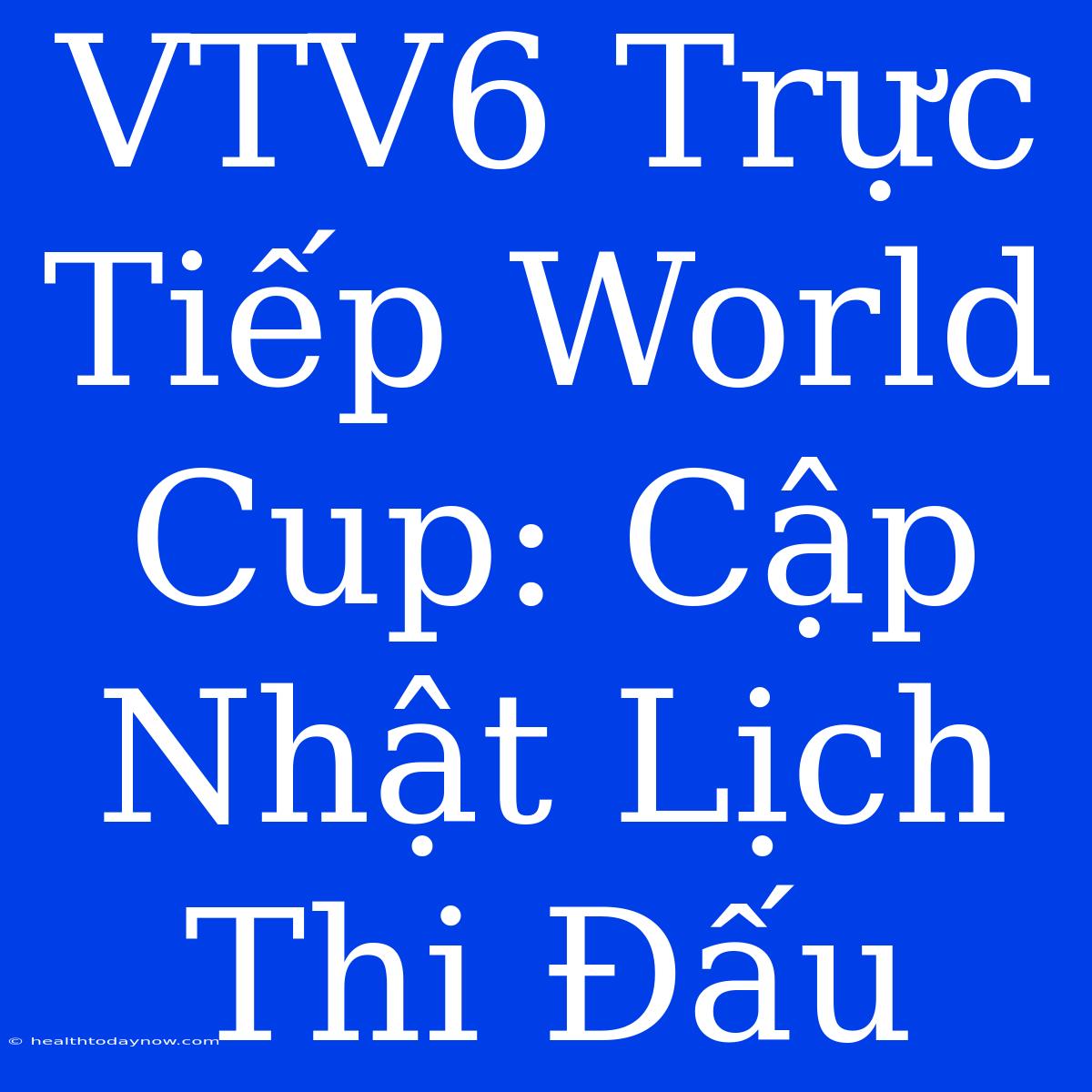 VTV6 Trực Tiếp World Cup: Cập Nhật Lịch Thi Đấu