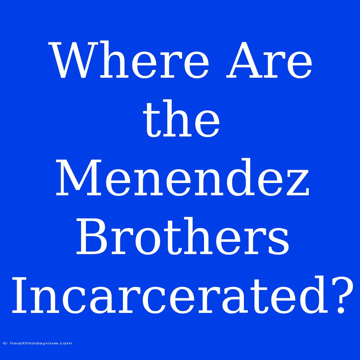 Where Are The Menendez Brothers Incarcerated?